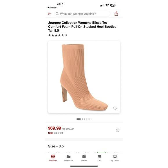 JOURNEE COLLECTION Tan Elissa Pull-On Slim Stack Heel Sock Boots - Picture 4 of 12